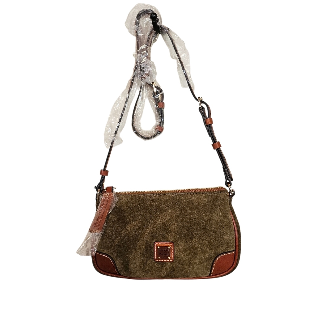 Dooney & Burke Suede Slim Crossbody Leather Equestrian Inspired Bag - Picture 11 of 13